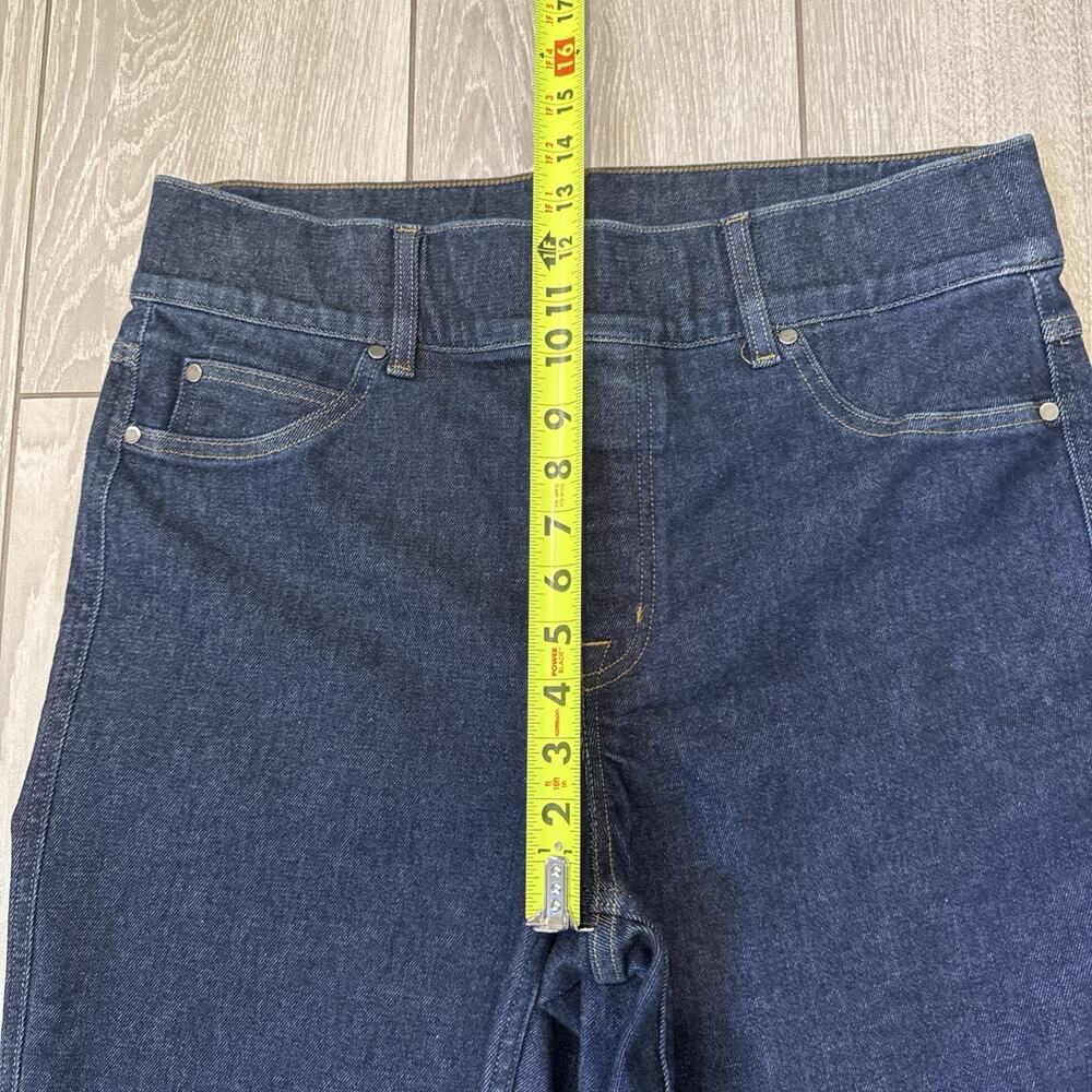 Spanx Jeans Kick Flare High Rise Cropped Tummy Shaping Blue Denim Plus Size 1X - Picture 6 of 10